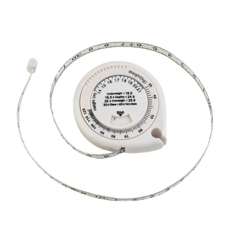 Parem tervis algab täpsetest mõõtmistest KMI kalkulaator, 150 cm mõõdulint koos tagasitõmbamis- ja lukustusfunktsiooniga