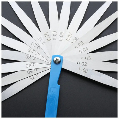 100B17 Jutiklio matuoklis, metrinis dydis, 0,02–1 mm storio matuoklio rinkinys Vožtuvai Vožtuvų lapija Uždegimo žvakės tarpas, skirtas zondo tarpui matuoti