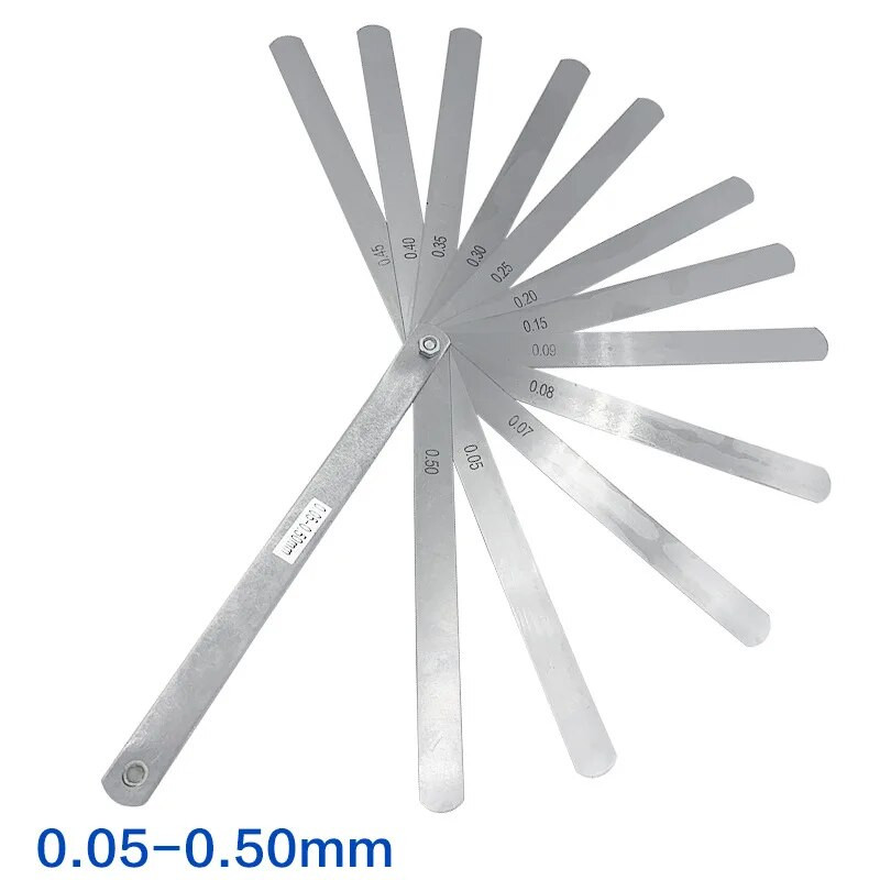 100B17 Jutiklio matuoklis, metrinis dydis, 0,02–1 mm storio matuoklio rinkinys Vožtuvai Vožtuvų lapija Uždegimo žvakės tarpas, skirtas zondo tarpui matuoti