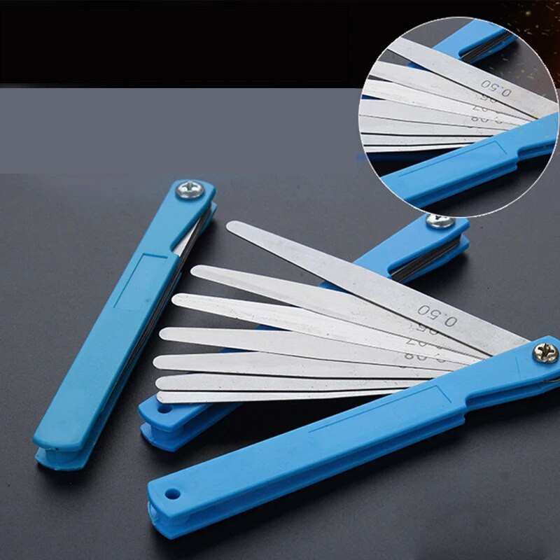 100B17 Jutiklio matuoklis, metrinis dydis, 0,02–1 mm storio matuoklio rinkinys Vožtuvai Vožtuvų lapija Uždegimo žvakės tarpas, skirtas zondo tarpui matuoti