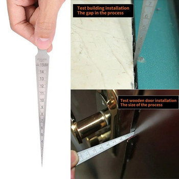 Инструмент за измерване на дупка за измерване на опипване 1-15 мм конус от неръждаема стомана Двустранен клинов щуп за измерване на дупка за конус, скала на диафрагмата