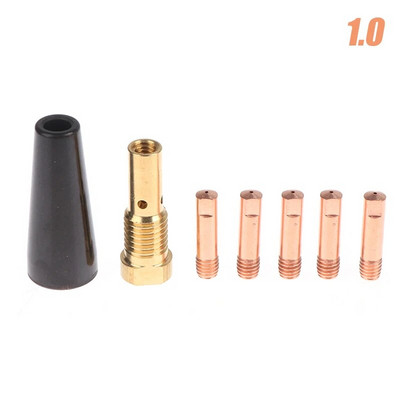 7 vnt./komplektas bedujinių purkštukų antgaliai, skirti Century FC90 flux-core vielos padavimui K3493-1 035 0,8/0,9/1/1,2 mm FC90 MIG suvirintojo suvirinimo įrankiai