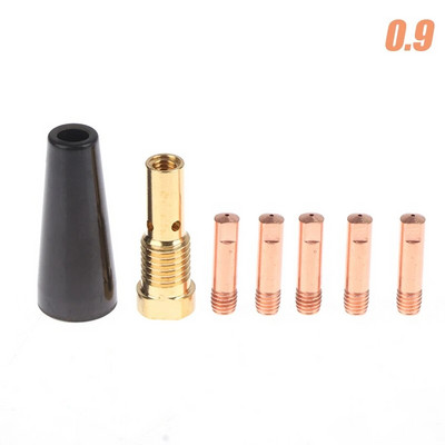 7 vnt./komplektas bedujinių purkštukų antgaliai, skirti Century FC90 flux-core vielos padavimui K3493-1 035 0,8/0,9/1/1,2 mm FC90 MIG suvirintojo suvirinimo įrankiai