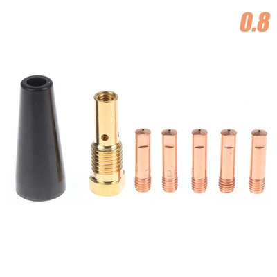 7 vnt./komplektas bedujinių purkštukų antgaliai, skirti Century FC90 flux-core vielos padavimui K3493-1 035 0,8/0,9/1/1,2 mm FC90 MIG suvirintojo suvirinimo įrankiai