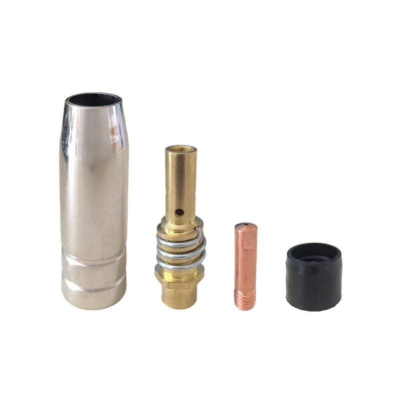 4 vnt 15AK MIG suvirinimo degiklio eksploatacinės medžiagos 0,8/1,0/1,2 mm dujinis keramikinis purkštuko antgalio laikiklio kontaktiniai antgaliai Izoliacinė įvorė MAG
