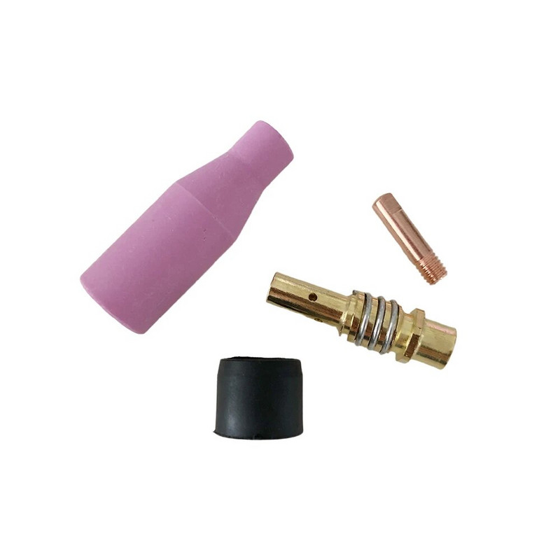 4 vnt 15AK MIG suvirinimo degiklio eksploatacinės medžiagos 0,8/1,0/1,2 mm dujinis keramikinis purkštuko antgalio laikiklio kontaktiniai antgaliai Izoliacinė įvorė MAG