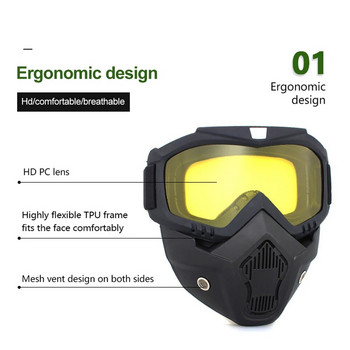 Защитна маска на заварчика Обгръщаща защита Огнеустойчиви очила за заваряване Дишащи очила за заваряване на цялото лице Мотоциклетни очила
