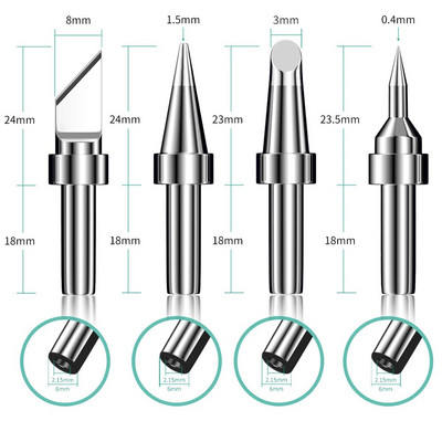 LUXIANZI 1kom Visokofrekventna glava električne lemilice 203H 205H 200 serija stanica za lemljenje Bezolovni bakreni vrh za zavarivanje
