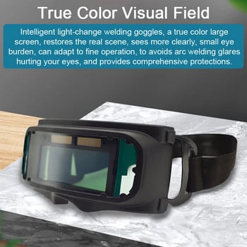 Очила за заваряване с автоматично затъмняване Голям изглед True Color Автоматично затъмняващи се защитни очила за електродъгово заваряване Шлифоване Рязане