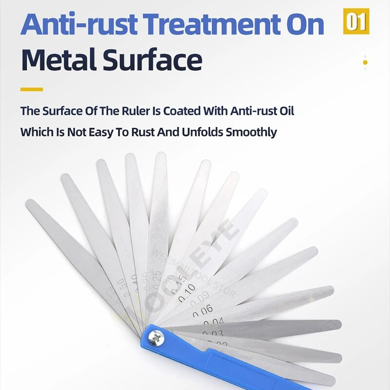 Feeler Gauge μετρικό μετρητή πάχους Σετ για φύλλο μέτρησης Μετρητής λεπίδες Βαλβίδες Φύλλωμα βαλβίδων Εργαλεία μετρητή διακενού μπουζί