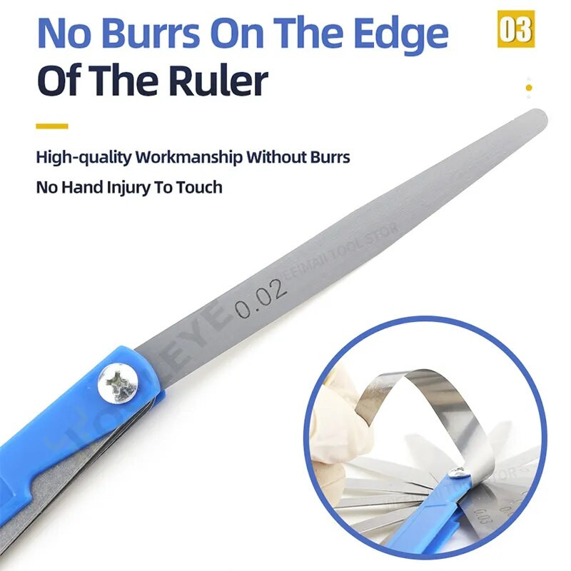 Feeler Gauge μετρικό μετρητή πάχους Σετ για φύλλο μέτρησης Μετρητής λεπίδες Βαλβίδες Φύλλωμα βαλβίδων Εργαλεία μετρητή διακενού μπουζί