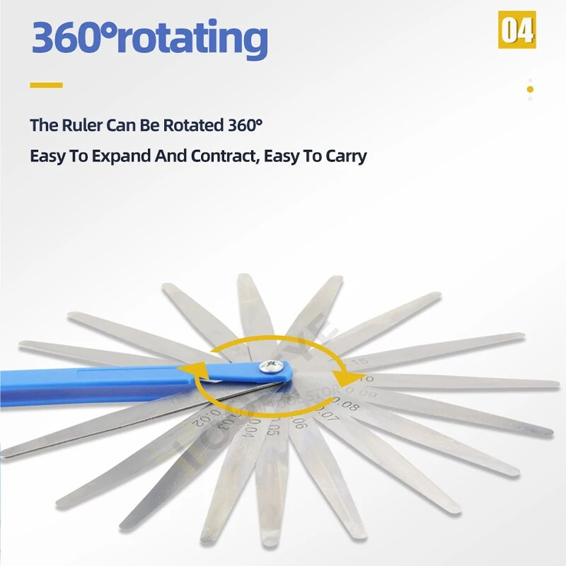 Feeler Gauge μετρικό μετρητή πάχους Σετ για φύλλο μέτρησης Μετρητής λεπίδες Βαλβίδες Φύλλωμα βαλβίδων Εργαλεία μετρητή διακενού μπουζί