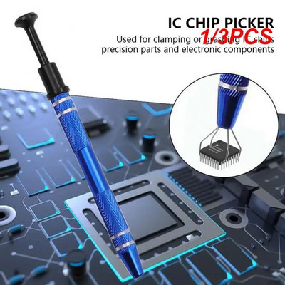 1/3PCS Chip Hand Tool Electronic Component Blue Four Claw Ic Extractor Handmade Tools Repair Tool Suck Mobile Phone