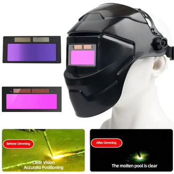 Заваръчен шлем маска на заварчика Chameleon Large View True Color Solar Power Auto Darkening Welding Large For Arc Weld Grind Cut