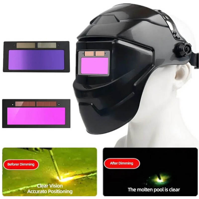 Kaciga za zavarivanje Maska za zavarivanje Chameleon Veliki pogled True Color Solarna energija Automatsko zatamnjivanje Zavarivanje Veliko za elektrolučno zavarivanje Brušenje