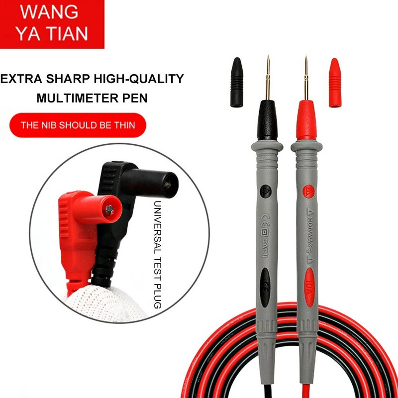 1paar universaalne digitaalne 1000V 10A 20A õhukese otsaga nõelaga multimeeter multimeetri testimisjuhtme sondi traat pliiatsi kaabel multimeetri tester