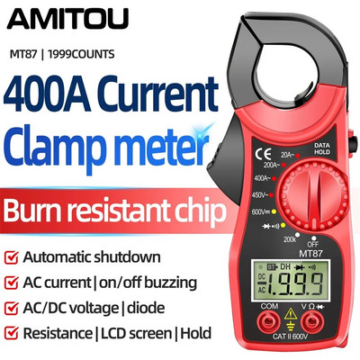 AMITOU MT87 Digital 1999 Count Clamp Meter DC/AC Multimeter Elektriline Ampermeeter Pingetester NCV Ohm ülitäpse detektori tööriist
