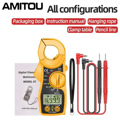 AMITOU MT87 Digital 1999 Count Clamp Meter DC/AC Multimeter Elektriline Ampermeeter Pingetester NCV Ohm ülitäpse detektori tööriist