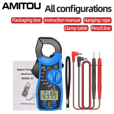 AMITOU MT87 Digital 1999 Count Clamp Meter DC/AC Multimeter Elektriline Ampermeeter Pingetester NCV Ohm ülitäpse detektori tööriist