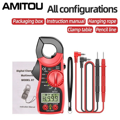 AMITOU MT87 Digital 1999 Count Clamp Meter DC/AC Multimeter Elektriline Ampermeeter Pingetester NCV Ohm ülitäpse detektori tööriist