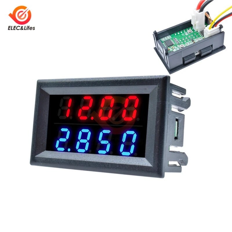 DC 200V 100V 10A LCD Digitalni mjerač struje napona Tester Podesivi ampermetar Voltmetar Ploča Volt AMP detektor Dvostruki LED zaslon