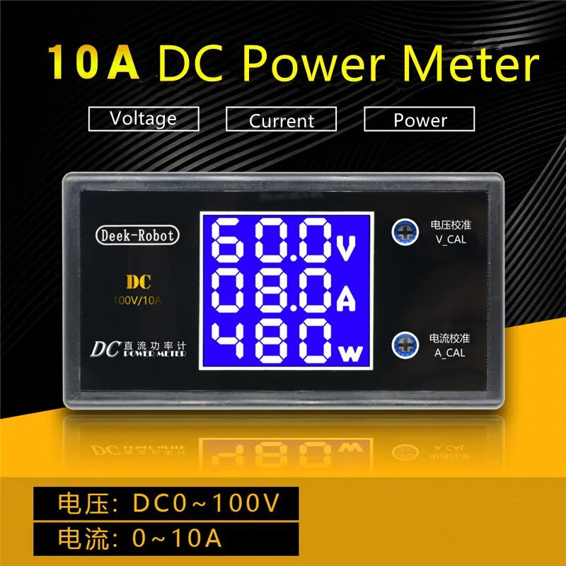DC 200V 100V 10A LCD Digitalni mjerač struje napona Tester Podesivi ampermetar Voltmetar Ploča Volt AMP detektor Dvostruki LED zaslon