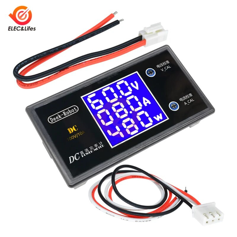 DC 200V 100V 10A LCD Digitalni mjerač struje napona Tester Podesivi ampermetar Voltmetar Ploča Volt AMP detektor Dvostruki LED zaslon
