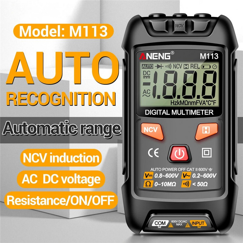 ANENG M113 1999 loendab digitaalne multimeeter AC/DC voltmeeter 600V multimetroohm NCV takistus Volt Tester elektritööriistad