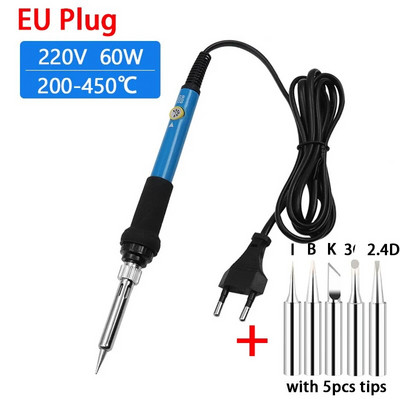 Električno lemilo s podesivom temperaturom od 60 W Električno lemilo za lemljenje Kositar za zavarivanje Lem za grijanje Alati za popravak vrha