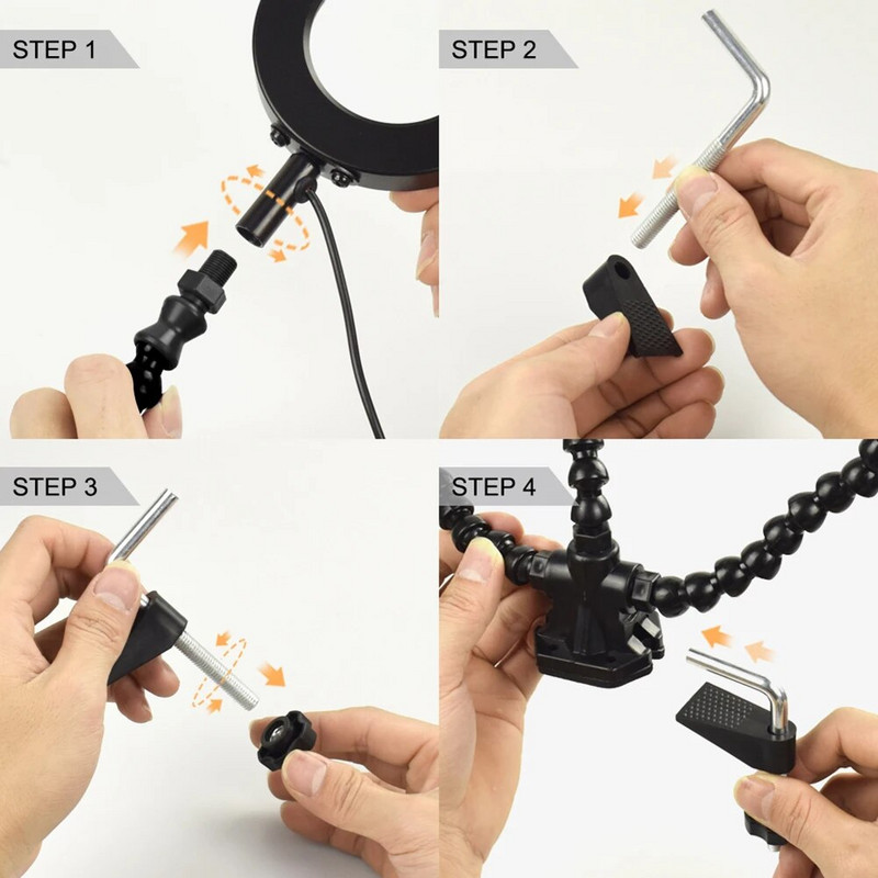 Stolna stezaljka Stanica za lemljenje sa 6-2 fleksibilne ruke za lemljenje Držač aluminijske legure Zavarivanje PCB-a za popravak modela