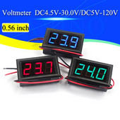 Digitális feszültségmérő DC 4,5 V – 30 V Digitális feszültségmérő feszültségmérő panel piros/kék/zöld 6 V-os 12 V-os elektromobil motorkerékpárhoz