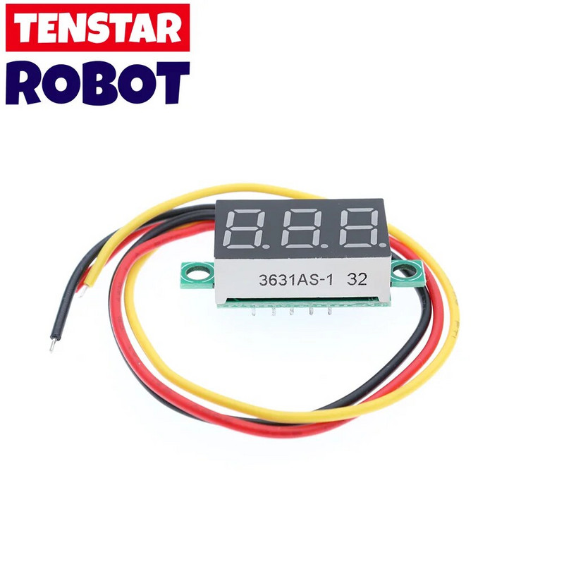 0,36 colio raudona mėlyna skaitmeninis LED mini ekrano modulis DC0-100V voltmetro įtampos testerio skydelio matuoklis motociklui