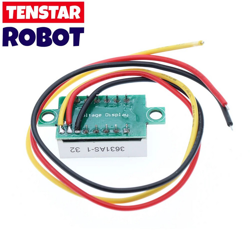 0,36 colio raudona mėlyna skaitmeninis LED mini ekrano modulis DC0-100V voltmetro įtampos testerio skydelio matuoklis motociklui