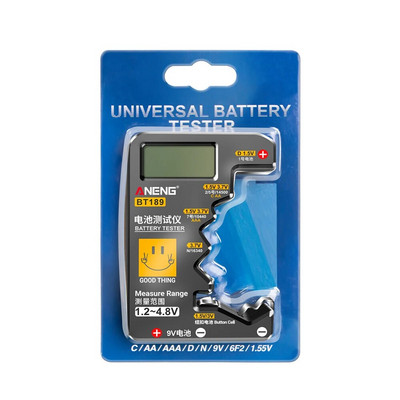 Ultra-kicsi elem teszter 9V AA AAA gombcellás univerzális háztartási LCD digitális kijelző elem teszter Power Bank érzékelő eszköz