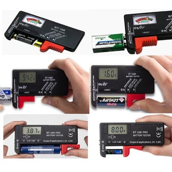 AA AAA Индикатор за капацитета на батерията 18650 Тестер за ниво на литиевата батерия Измервател на напрежението Монитор на напрежението Детектор Кутия за съхранение Калъф за държач
