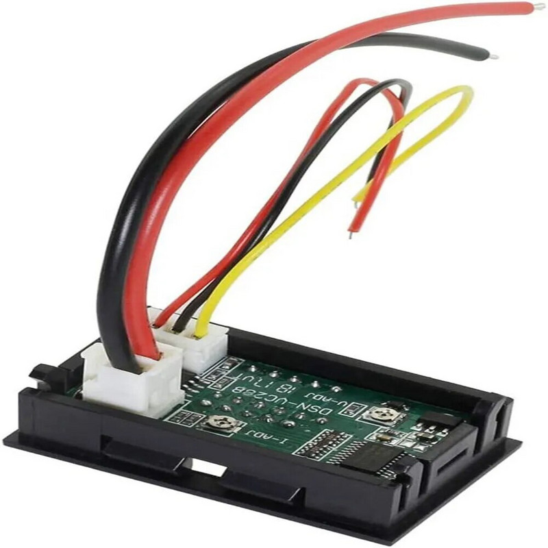 Skaitmeninis voltmetro ampermetras DC 100V 10A A įtampos srovės matuoklis 0,28 colio dvigubo LED ekrano skydelis su prijungimo laidais