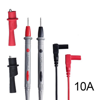1 paar 10A 20A digitaalset multimeetri sond Pehme silikoontraat Nõela ots Universaalsed testjuhtmed alligaatori klambriga