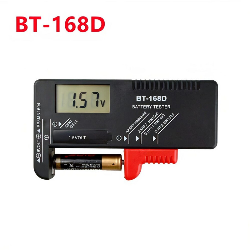 BT-168 Pro BT-168D BT-168 digitaalne patarei tester LCD-ekraan CDN AA AAA 9V 1,5V nupppatarei mahutavuse kontrolli detektor