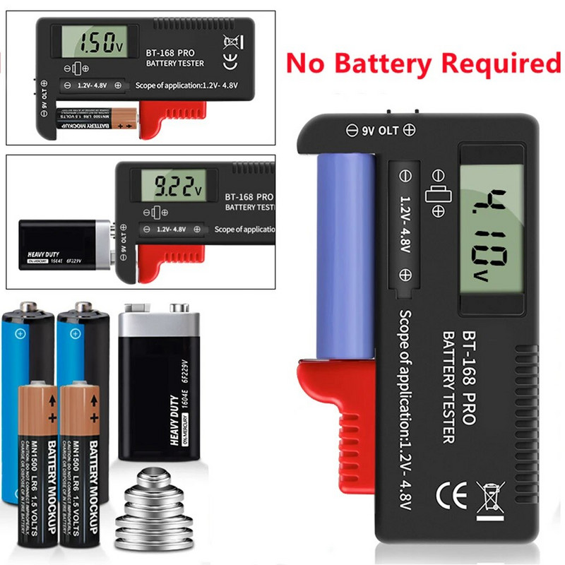 BT-168 Pro BT-168D BT-168 digitaalne patarei tester LCD-ekraan CDN AA AAA 9V 1,5V nupppatarei mahutavuse kontrolli detektor
