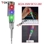 AC24-250V DC12-24V intelektualaus įtampos testerio rašiklis Elektrinis atsuktuvas Bandomasis pieštukas Indukcinio maitinimo detektoriaus grandinės indikatorius