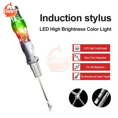 AC24-250V DC12-24V intelektualaus įtampos testerio rašiklis Elektrinis atsuktuvas Bandomasis pieštukas Indukcinio maitinimo detektoriaus grandinės indikatorius