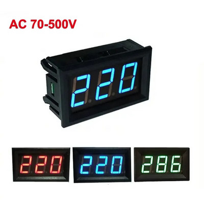 AC 70-500V 0.56 Цифров волтметър Измервател на напрежение Червен/Син/Зелен 110V 220V 380V LED дисплей Тестер за напрежение
