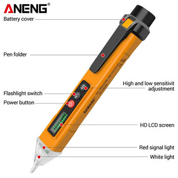 Ψηφιακός ανιχνευτές τάσης AC/DC ANENG VC1010 Smart Un-Contact Tester Pen Meter 12-1000V Current Electric Sensor Test Pencil