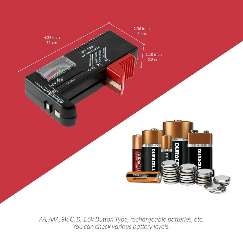 BT-168 AA/AAA/C/D/9V/1.5V Baterai Tombol Universal Sel Baterai Kode Warna Meter Menunjukkan Volt Tester Checker Daya BT168
