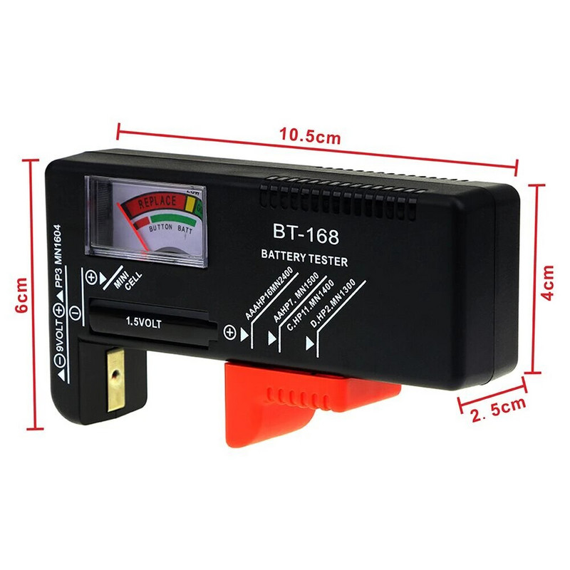 BT-168 AA/AAA/C/D/9V/1.5V Baterai Tombol Universal Sel Baterai Kode Warna Meter Menunjukkan Volt Tester Checker Daya BT168