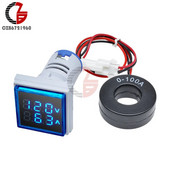 AC 50-500V 0-100A Négyzet alakú LED Digitális Voltmérő Ampermérő 110V 220V Feszültség-árammérő Voltaméter Autó Volt Amper teszter detektor