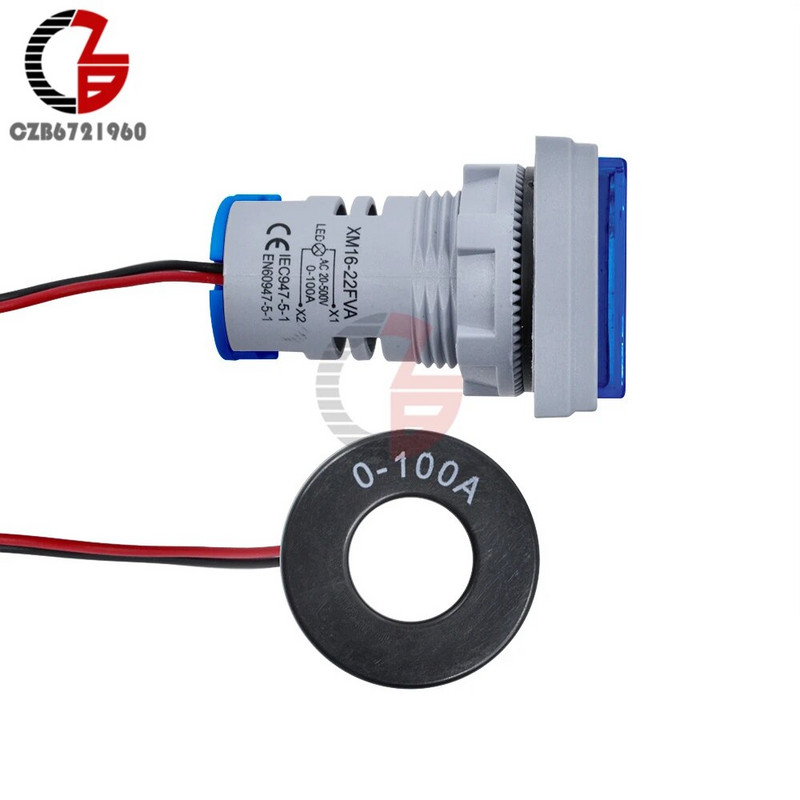 AC 50-500V 0-100A Kvadratinis LED skaitmeninis voltmetras ampermetras 110V 220V įtampos srovės matuoklis voltometras automobilio voltų stiprintuvo testeris