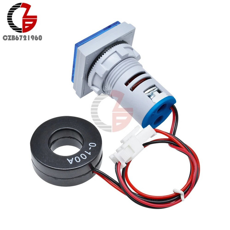 AC 50-500V 0-100A Kvadratinis LED skaitmeninis voltmetras ampermetras 110V 220V įtampos srovės matuoklis voltometras automobilio voltų stiprintuvo testeris