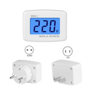AC 110V 220V digitális feszültségmérő EU US Dugaszolható Voltmérő Aljzat Feszültségmérő LCD kijelző Feszültségmérő Fali Lapos Feszültségmérő