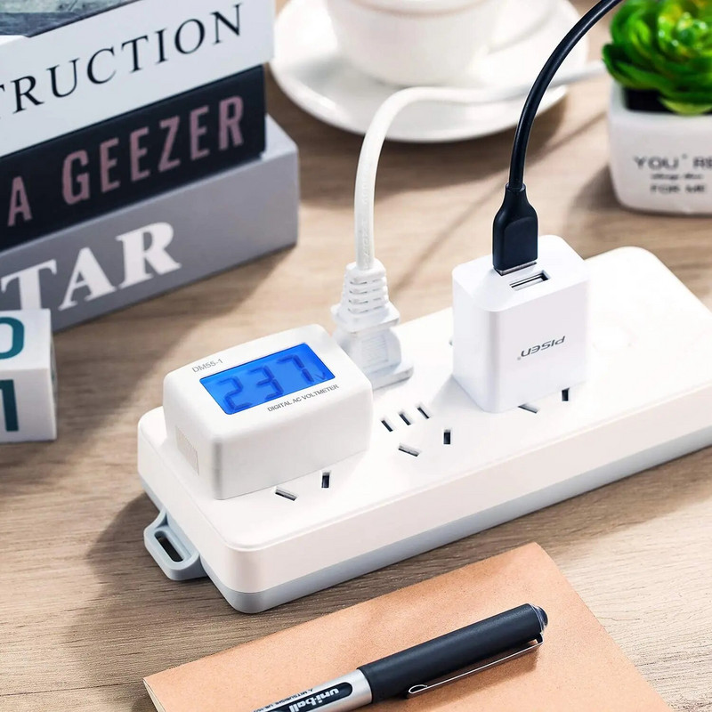AC 110V 220V digitaalne voltmeeter EU USA pistik voltimõõtja pistikupesa pinge tester LCD-ekraan pingemõõtur seina tasapinnaline pingemõõtur